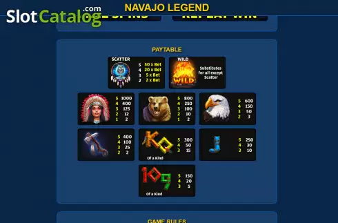 Скрин6. Navajo Legend слот