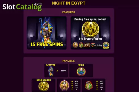 Скрин5. Night in Egypt слот