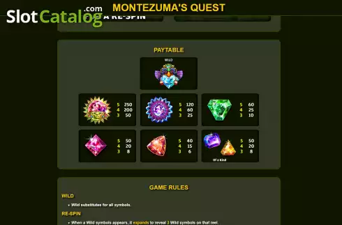 Скрин6. Montezuma's Quest слот