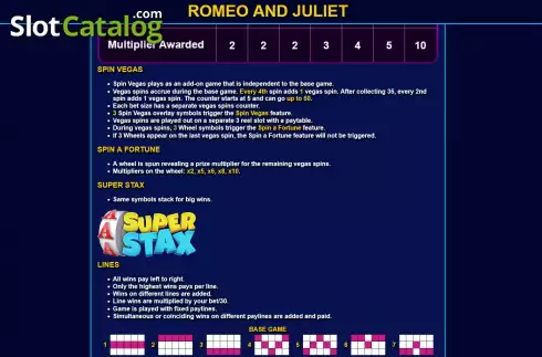 Скрин9. Romeo and Juliet (Ready Play Gaming) слот