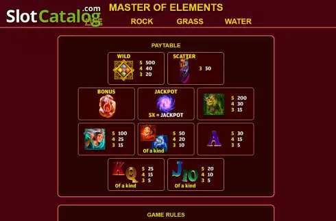 Скрин6. Master of Elements слот