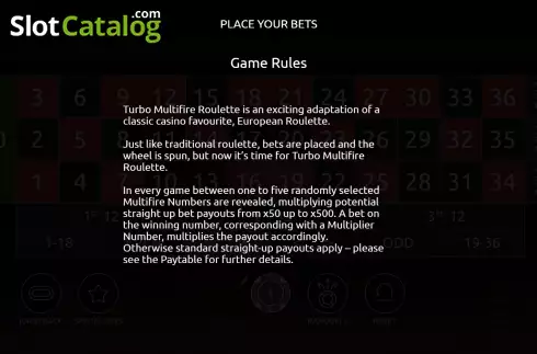 Скрин9. Turbo Multifire Roulette слот
