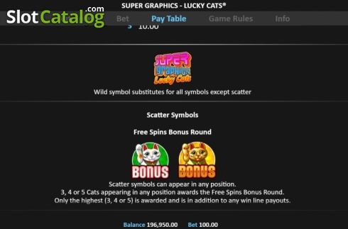 Скрин9. Super Graphics Lucky Cats слот