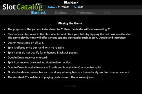 Скрин5. Blackjack 5 Hands слот