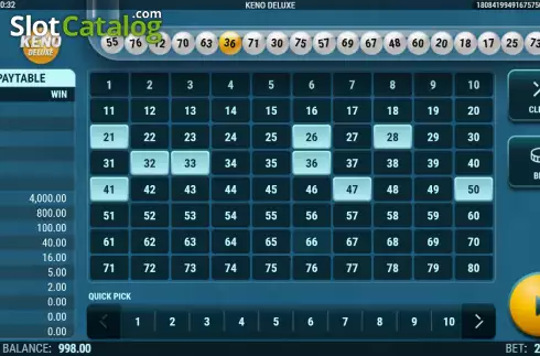 Скрин3. Keno Deluxe слот