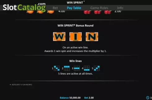 Скрин3. Win Sprint слот