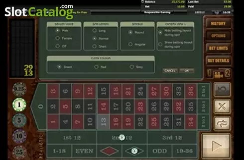 Скрин3. European Roulette (Realistic) слот