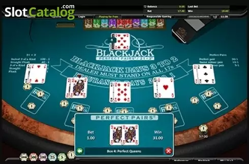 Скрин3. Blackjack Perfect Pairs / 21+3 слот