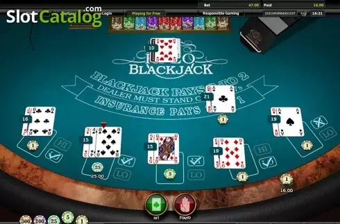 Скрин3. Hi Lo Blackjack слот