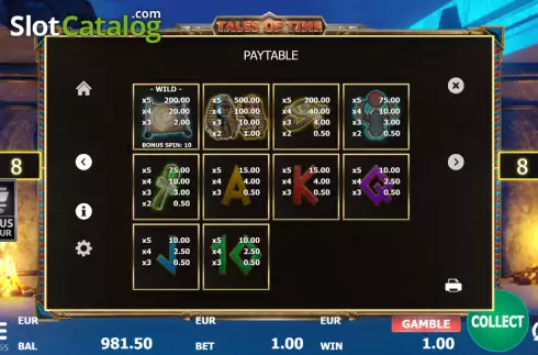 Скрин6. Tales of Time Egypt слот