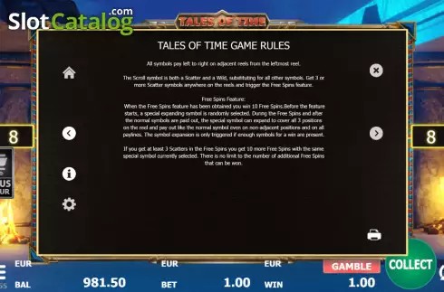 Скрин7. Tales of Time Egypt слот