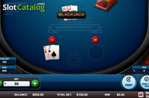 Скрин3. Blackjack Switch (Red Rake) слот