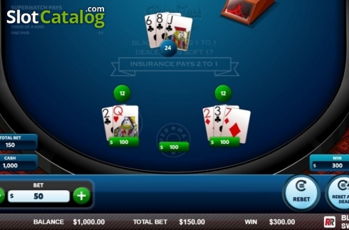 Скрин4. Blackjack Switch (Red Rake) слот