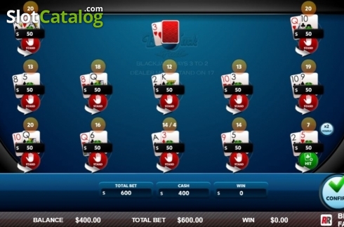 Скрин3. Fast Blackjack слот