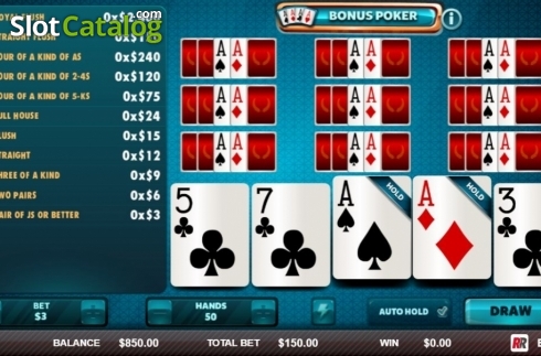 Скрин3. Bonus Poker (Red Rake) слот