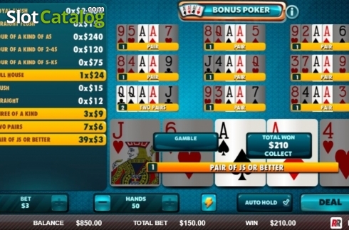 Скрин4. Bonus Poker (Red Rake) слот