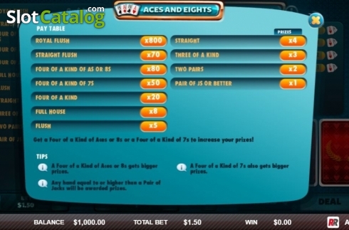 Скрин2. Aces & Eights (Red Rake) слот