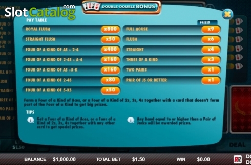 Скрин2. Double Double Bonus (Red Rake) слот