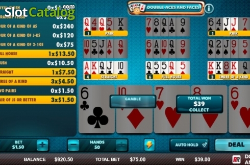 Скрин4. Double Aces & Faces (Red Rake) слот