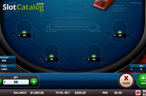 Скрин2. Blackjack European (Red Rake) слот