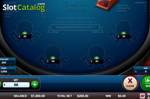 Скрин2. Blackjack Atlantic City (Red Rake) слот