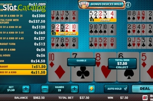 Скрин4. Bonus Deuces Wild (Red Rake) слот