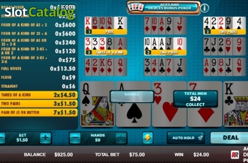 Скрин4. Aces & Deuces Bonus Poker (Red Rake) слот