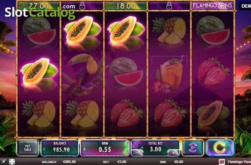 Скрин3. Flamingo Paradise слот