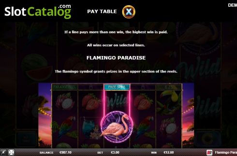 Скрин7. Flamingo Paradise слот