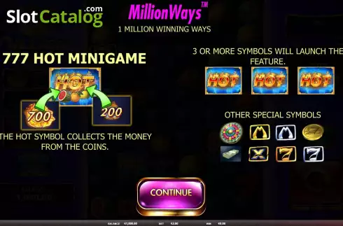 Скрин2. Million 777 Hot слот