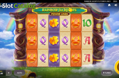 Скрин2. Rainbow Jackpots Power Lines слот