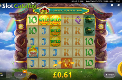 Скрин3. Rainbow Jackpots Power Lines слот