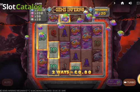 Скрин4. Gems Inferno Megaways слот