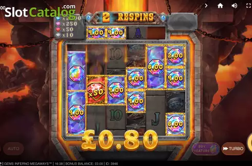 Скрин8. Gems Inferno Megaways слот