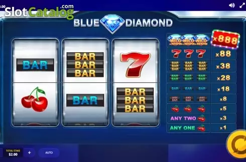 Скрин2. Blue Diamond (Red Tiger) слот