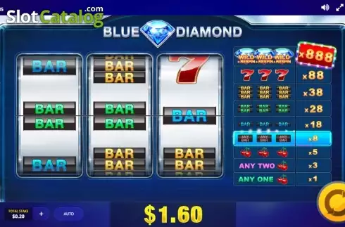 Скрин5. Blue Diamond (Red Tiger) слот