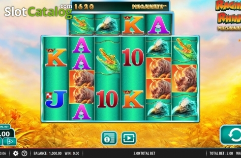 Скрин2. Raging Rhino Megaways слот