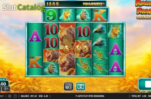 Скрин3. Raging Rhino Megaways слот