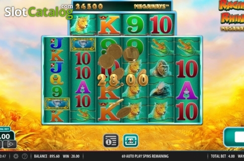 Скрин4. Raging Rhino Megaways слот