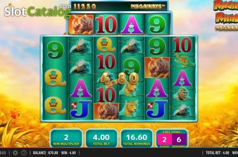 Скрин6. Raging Rhino Megaways слот