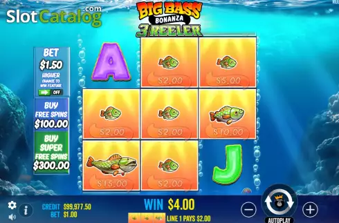 Скрин4. Big Bass Bonanza 3 Reeler слот