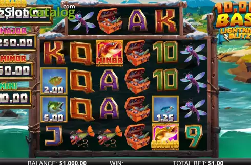 Скрин2. 10,000 Big Bass Lightning Blitz слот