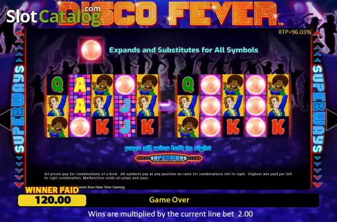 Скрин5. Disco Fever (Reel Time Gaming) слот