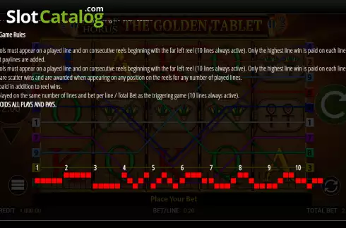 Скрин7. Eye of Horus: The Golden Tablet слот