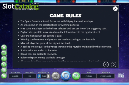 Скрин7. The Space Game слот