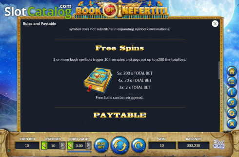 Скрин9. Book of Nefertiti слот