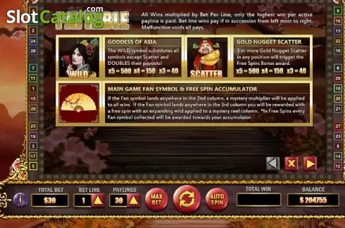 Скрин5. Goddess of Asia слот