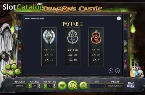 Скрин8. Dragon's Castle слот