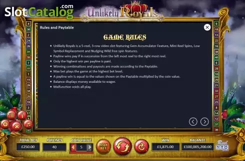 Скрин9. Unlikely Royals слот