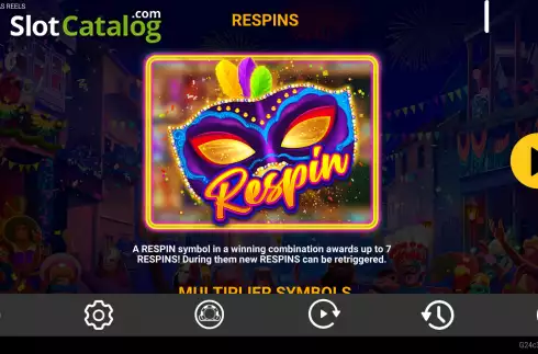 Скрин6. Mardi Gras Reels слот